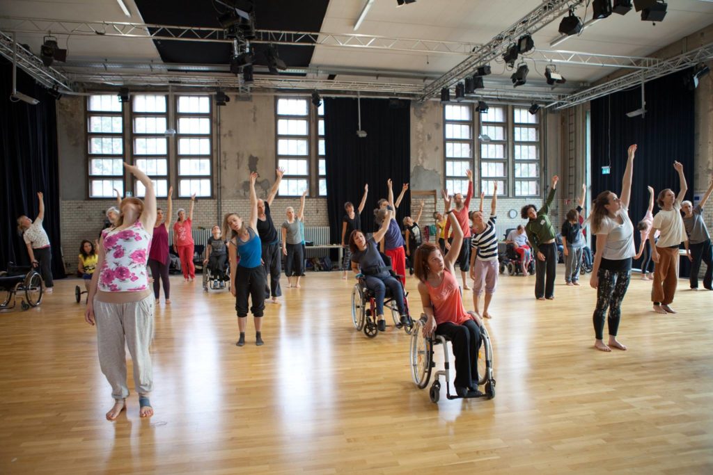 Dance studio that includes every age, whether in wheelchair or not, and includes males and females